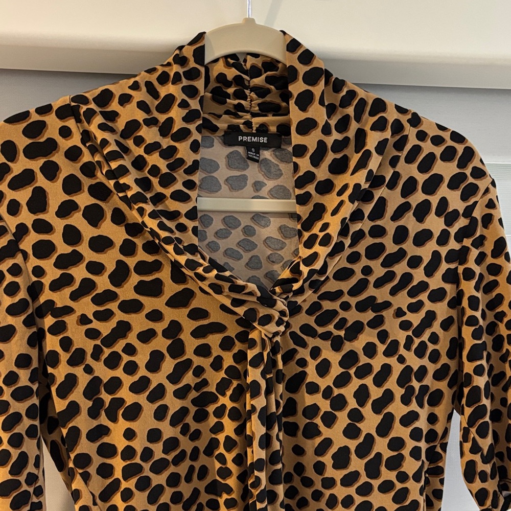 Premise Women's Animal Print Blouse - Black and Brown